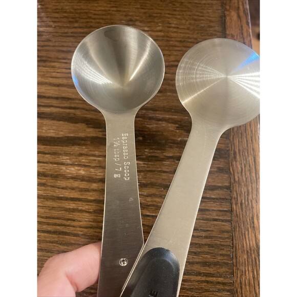 Starbucks Coffee Espresso Scoop Stainless 1.5 Tbsp /7G Black Swivel Handle Spoon - Picture 2 of 6
